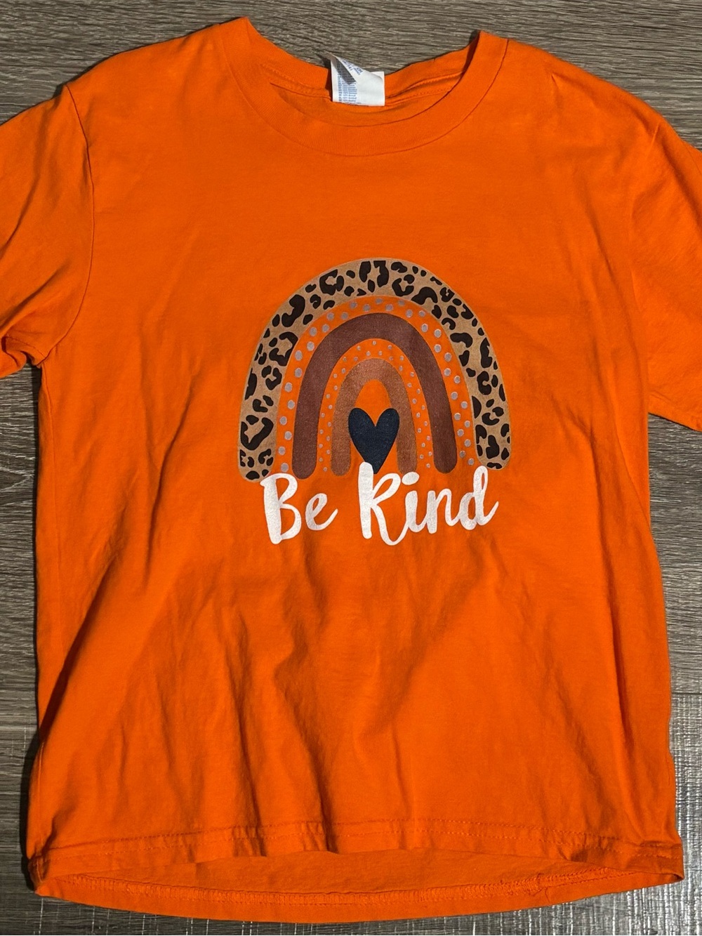 Gildan Orange Kids 'Be Kind' Rainbow Tee
